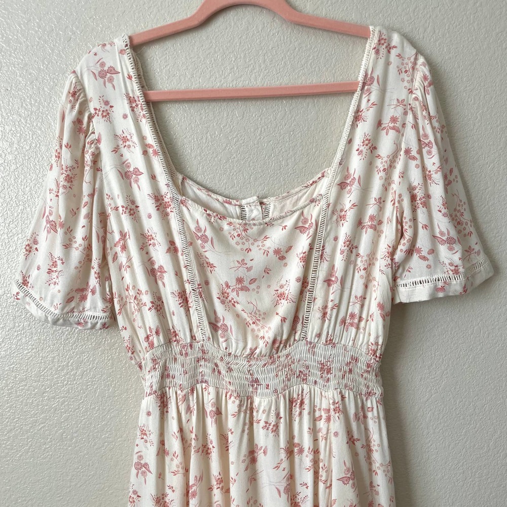 Free People Ditsy Floral Vintage Inspired Cottagecore Dandelion Mini Dress Ivory - Picture 11 of 15
